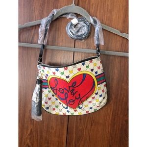 Brighton Love & Joy Canvas Crossbody bag NWT